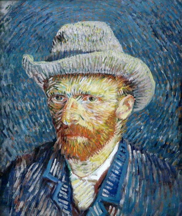 Selbstporträt mit grauem Filzhut – Van Gogh Selbstporträts von Vincent van Gogh 70x85