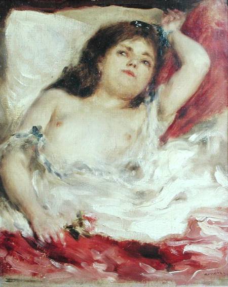 Frau halbnackt im Bett: Die Rose – Pierre-Auguste Renoir Pierre-Auguste Renoir 70x85