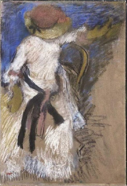 Dame sitzend im weißen Kleid – Edgar Degas Edgar Degas 70x105