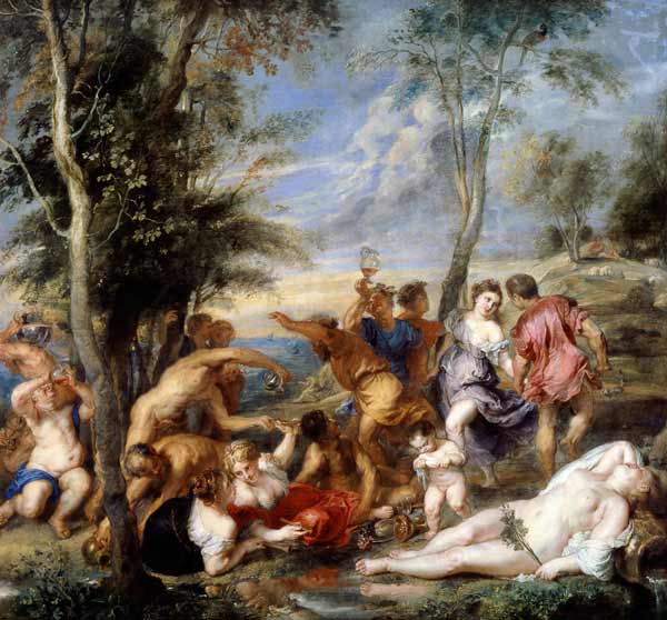 Bacchanale der Andrier von Tizian – Peter Paul Rubens Peter Paul Rubens 70x70