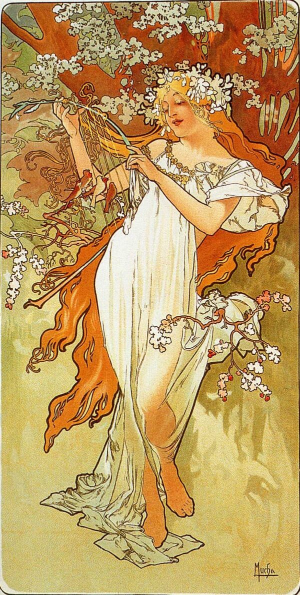 Frühling – Mucha Alfons Mucha 70x140