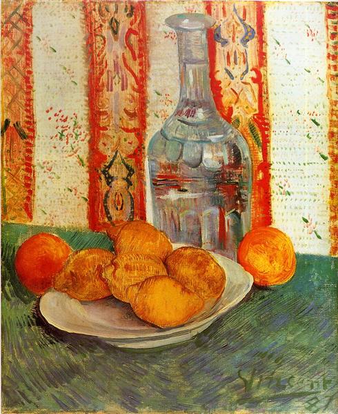 Stillleben mit Flasche und Zitronen – Van Gogh Vincent Van Gogh 70x85