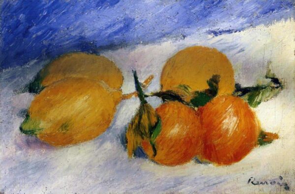 Stillleben mit Zitronen und Orangen – Pierre-Auguste Renoir Pierre-Auguste Renoir 105x70