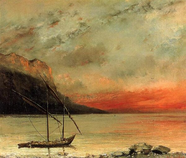 Sonnenuntergang über dem Genfersee – Gustave Courbet Gustave Courbet 85x75