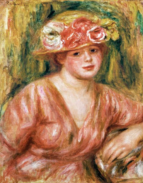 Der rosa Hut oder das Porträt von Lady Hessling – Pierre-Auguste Renoir Pierre-Auguste Renoir 70x85