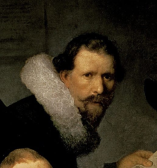 Die Anatomiestunde des Dr. Nicolaes Tulp, 1632 (Detail von 7543) – Rembrandt van Rijn Rembrandt van Rijn 70x70