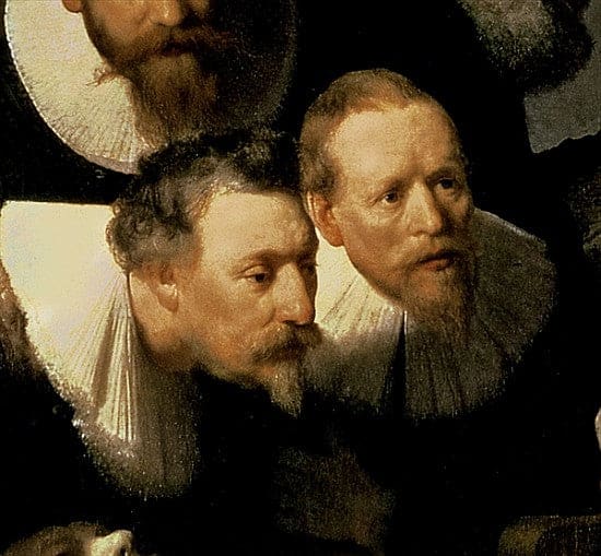 Die Anatomiestunde des Dr. Nicolaes Tulp, 1632 (Detail 7543) – Rembrandt van Rijn Rembrandt van Rijn 70x70