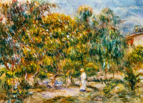 Die Frau in Weiß im Garten der Colettes – Pierre-Auguste Renoir Pierre-Auguste Renoir 105x70