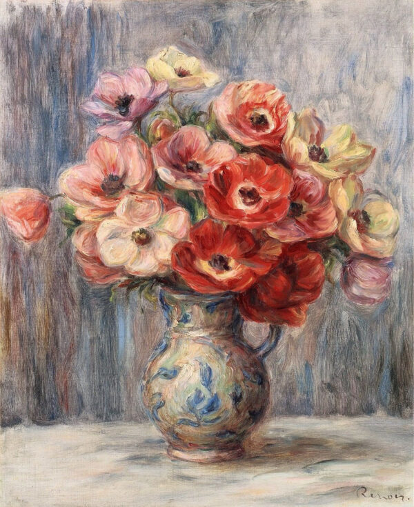 Blumenstrauß in der Keramikkanne – Pierre-Auguste Renoir Pierre-Auguste Renoir 70x85