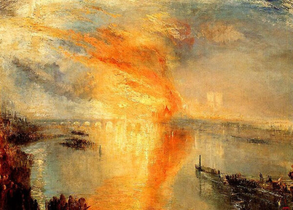 Die Brandstiftung des House of Lords und des House of Commons – William Turner J.M.W. Turner 105x70