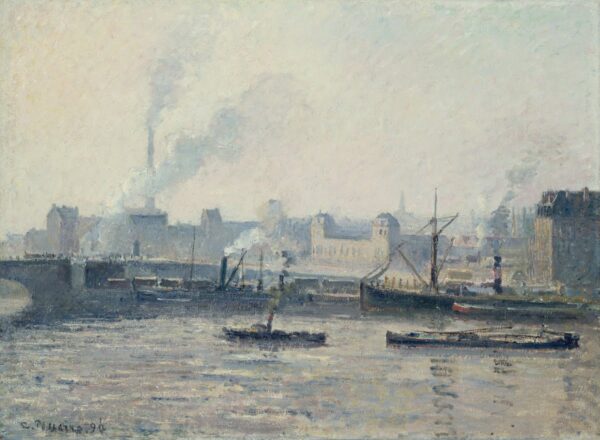 Die Brücke von Saint-Sever, Rouen: Nebel – Camille Pissarro Camille Pissarro 105x70