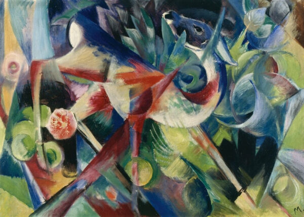 Biche im blühenden Garten – Franz Marc Franz Marc 105x70