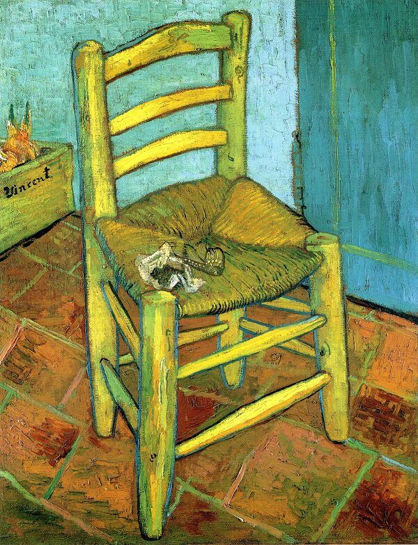 Stuhl von Vincent mit einer Pfeife – Van Gogh Vincent Van Gogh 70x85