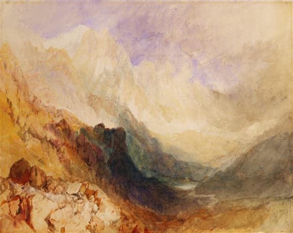 Blick entlang eines alpinen Tals – William Turner J.M.W. Turner 85x75