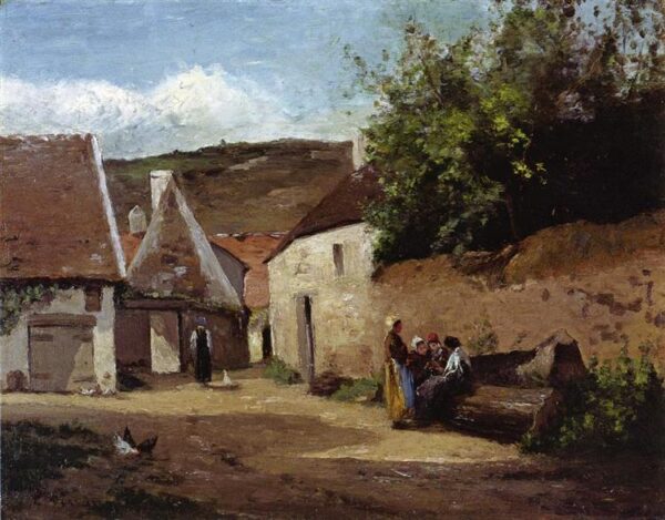 Ecke der Straße im Dorf – Camille Pissarro Camille Pissarro 85x75