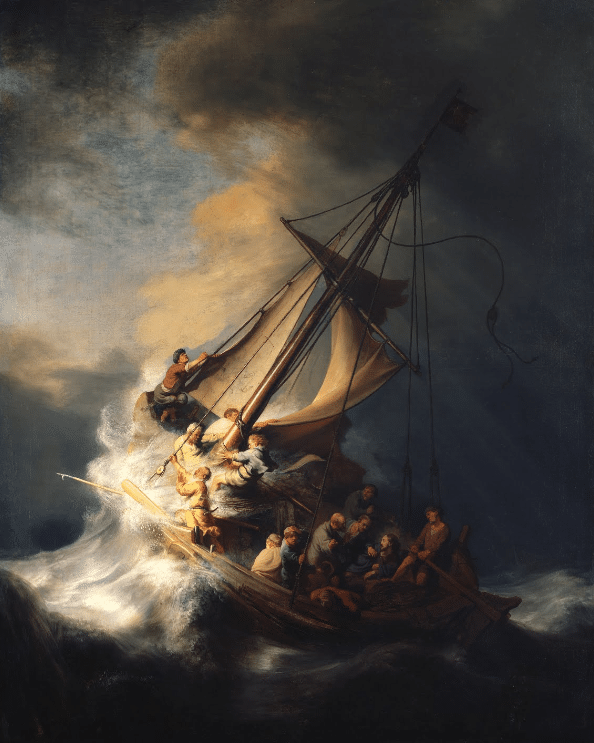 Der Christus im Sturm auf dem See von Galiläa – Rembrandt van Rijn Beliebte Bilder 70x85