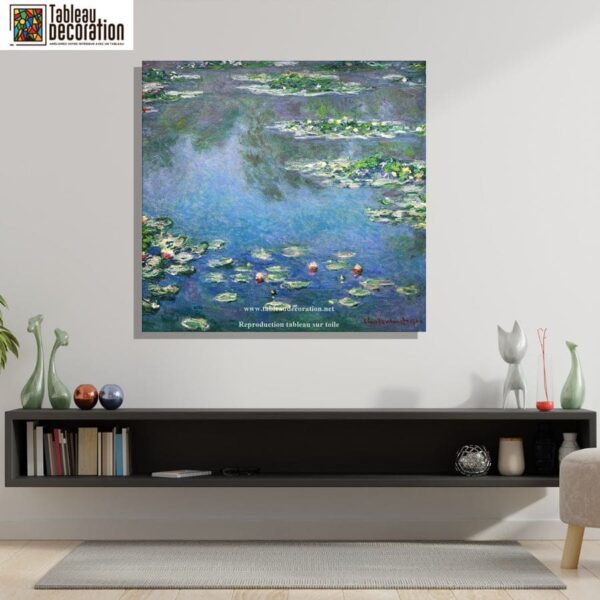 Wasserlilien – Bekanntes Gemälde von Claude Monet „Die Seerosen“ von Claude Monet 70x70 5