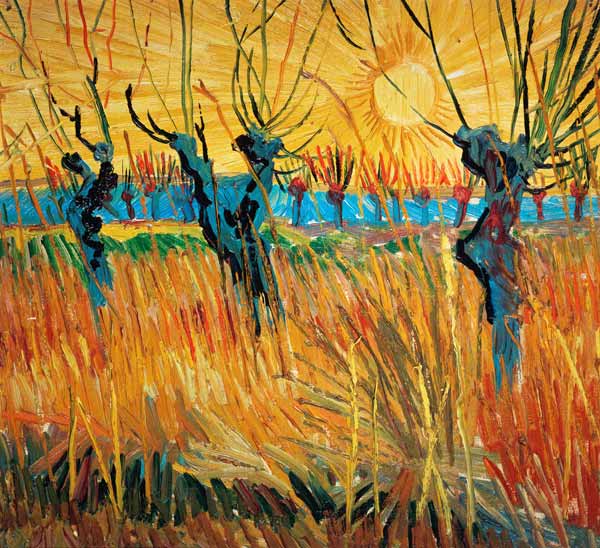 Die Weiden bei Sonnenuntergang – Van Gogh Vincent Van Gogh 70x70