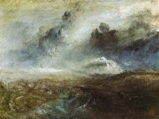 Das stürmische Meer mit dem Wrack – William Turner J.M.W. Turner 85x75