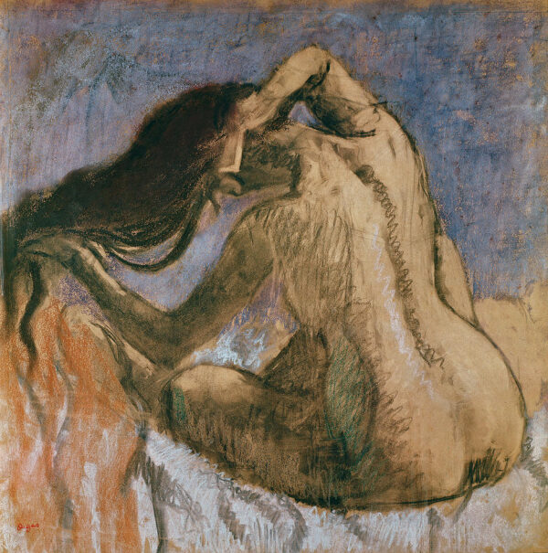 Eine Frau kämmt sich die Haare – Edgar Degas Edgar Degas 70x70