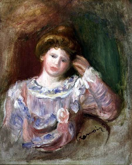 Frau, die ihren Kopf in ihre Hände stützt – Pierre-Auguste Renoir Pierre-Auguste Renoir 70x85