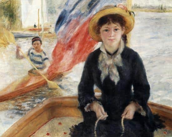 Frau in einem Boot mit einem Kanuten – Pierre-Auguste Renoir Pierre-Auguste Renoir 85x75