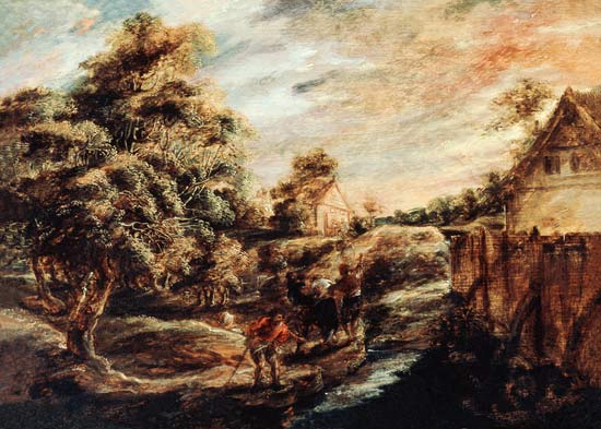 Landschaft mit Wald bei Sonnenuntergang – Peter Paul Rubens Peter Paul Rubens 105x70