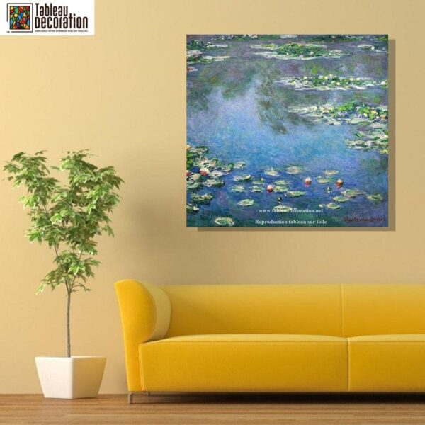 Wasserlilien – Bekanntes Gemälde von Claude Monet „Die Seerosen“ von Claude Monet 70x70 6