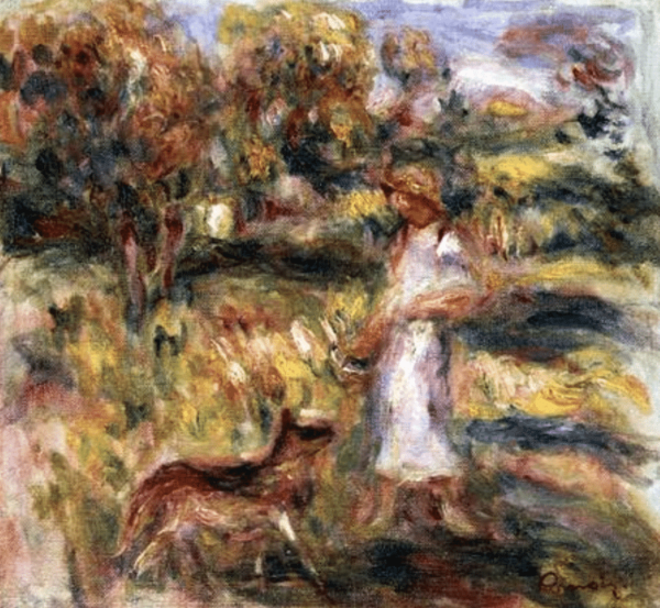 Landschaft mit Renoirs Frau und Zaza – Pierre-Auguste Renoir Pierre-Auguste Renoir 70x70