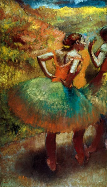 Tänzerinnen tragen grüne Röcke – Edgar Degas Edgar Degas 70x120