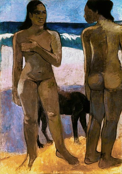 Zwei tahitianische Frauen am Strand – Paul Gauguin Paul Gauguin 70x105