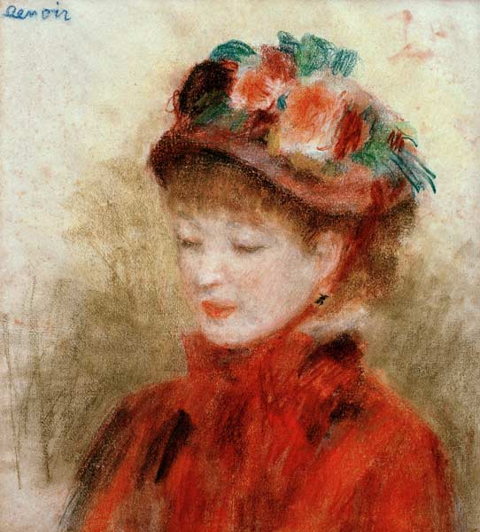 Junge Frau mit Blumenhut c.1877 – Pierre-Auguste Renoir Pierre-Auguste Renoir 70x70