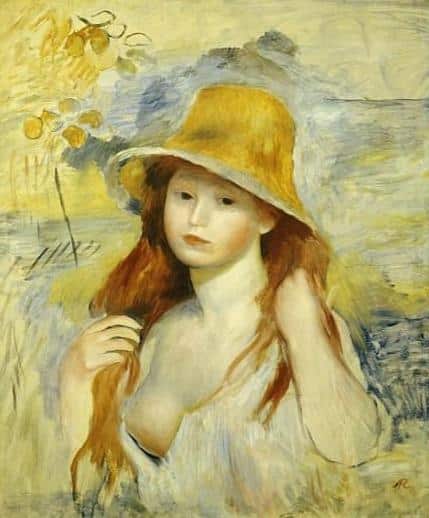 Mädchen mit einem Strohhut – Pierre-Auguste Renoir Pierre-Auguste Renoir 70x85